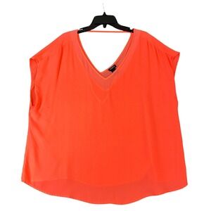 Torrid Blouse Womens 2X Sheer V Neck Flowing Boho Minimalist Resort Chicwear‎